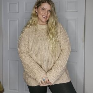 UNIVERSAL THREAD GOODS XXL BLUSH PINK NUDE CHUNKY SOFT KNIT SWEATER